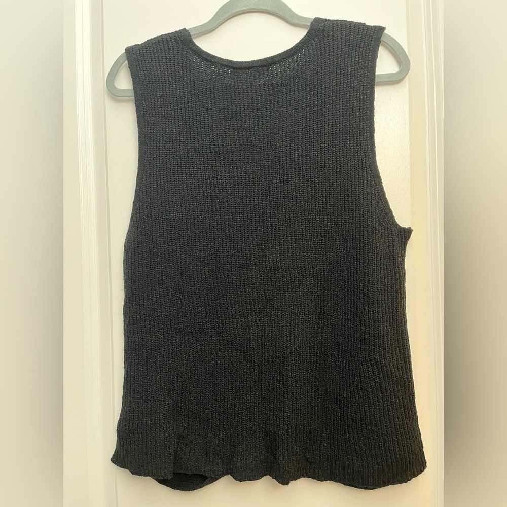 Marled Reunited Clothing Black Knit Twist Front Tank Top Size XL - Picture 3 of 6